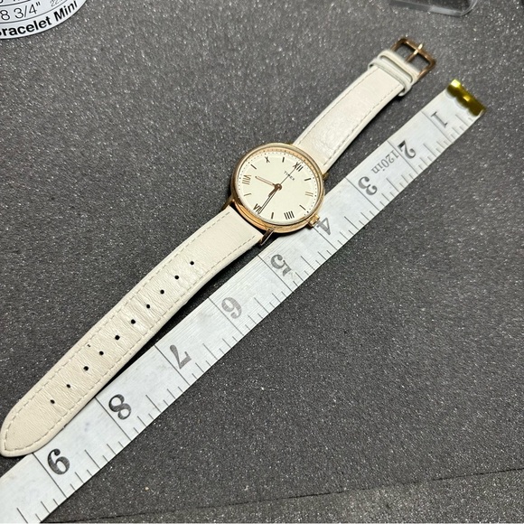 Timex Ladies Watch Gold Tone Roman Numeral White Dial White Band Working - Picture 8 of 8